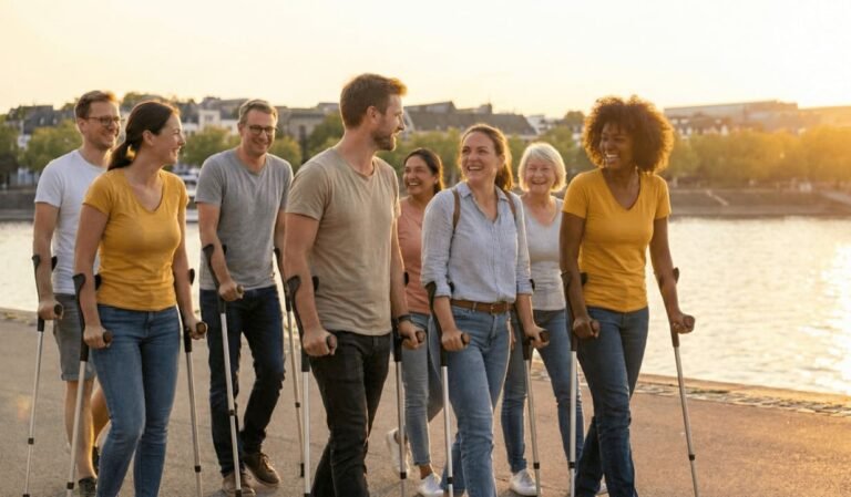 Leben mit Krücken in deiner Gruppe beim Wandern